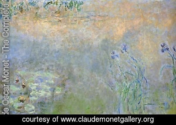 Claude Monet - Water Lily Pond With Irises