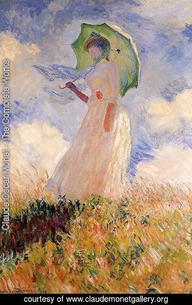 Claude Monet - Woman With A Parasol Aka Study Of A Figure Outdoors (Facing Left)