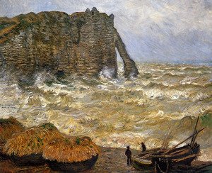 Claude Monet - Rough Sea, Etretat (La Porte d'Aval)