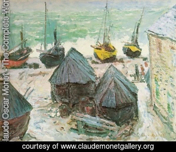 Claude Monet - Boats in Winter Quarters, Etretat