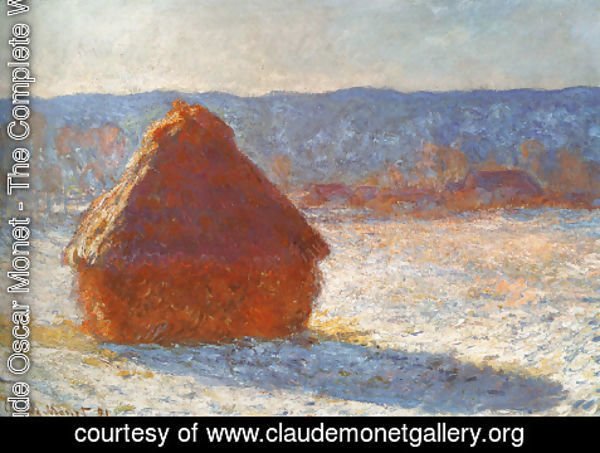 Claude Monet - Meules, effet de neige, le matin (Haystack, snow effect)