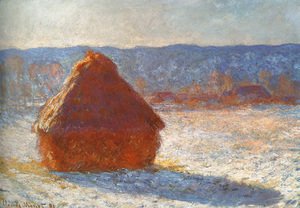 Claude Monet - Meules, effet de neige, le matin (Haystack, snow effect)