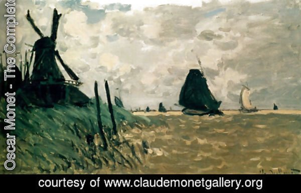 Claude Monet - A Windmill Near Zaandam