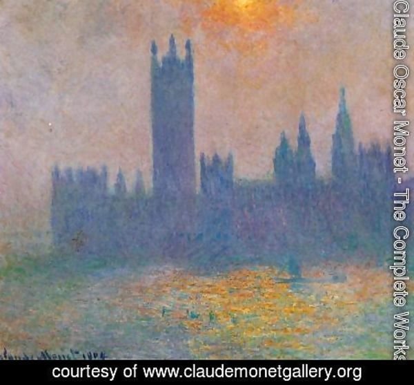 Claude Monet - Houses of Parliament, Effect of Sunlight in the fog