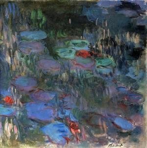Claude Monet - Water-Lilies, Reflections of Weeping Willows (right half)