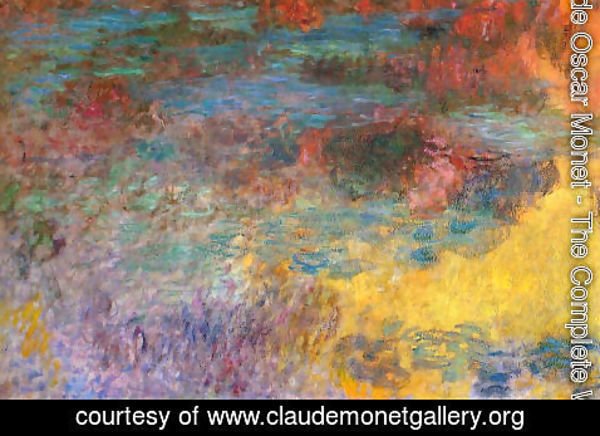 Claude Monet - Water-Lily Pond, Evening (left panel)