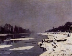 Claude Monet - Ice Floes on the Seine at Bougival