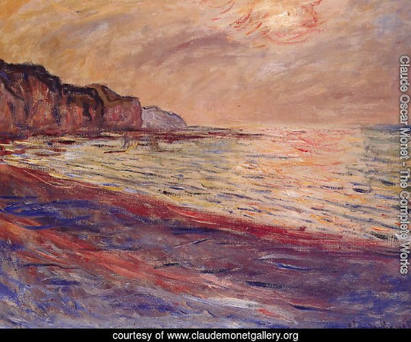 La plage Pourville soleil couchant 1882