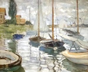Claude Monet - Sailboats on the Seine