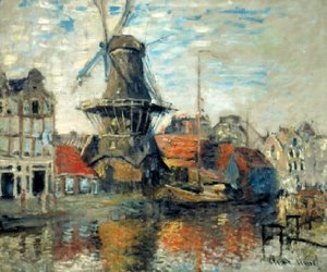 Claude Monet - Le Moulin de lOnbekende Gracht, Amsterdam (The Windmill on the Onbekende Canal, Amsterdam) 1871