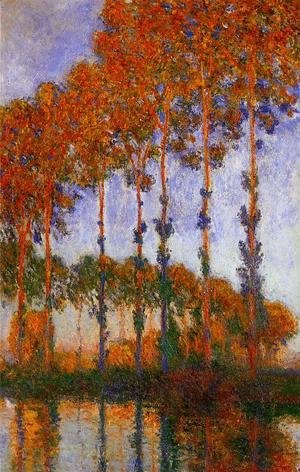 Poplars on the Banks of the River Epte Sunset 1891