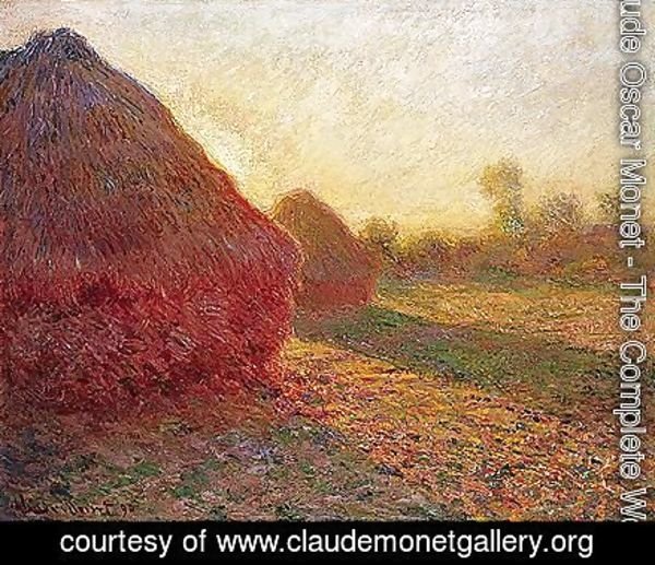 Claude Monet - Meules, Derniers Rayons De Soleil