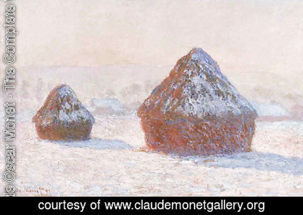 Claude Monet - Wheatstacks Snow Effect Morning
