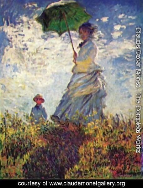 Claude Monet - Camille Monet and son Jean on the hill