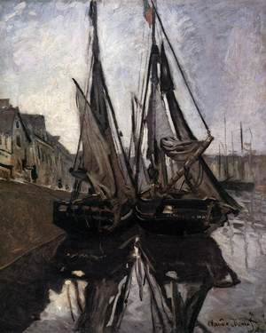 Claude Monet - Fishing Boats in Honfleur