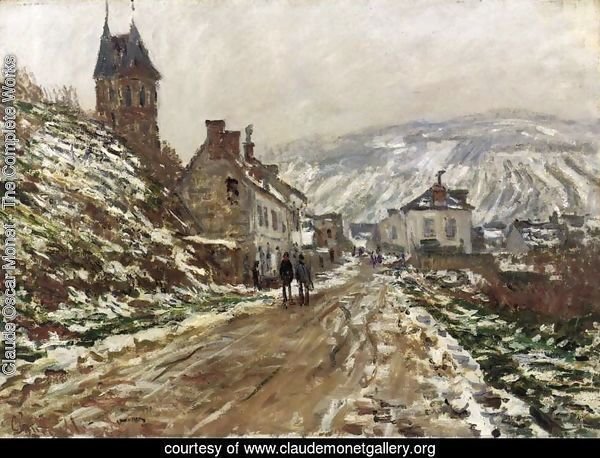 Road into Vetheuil in Winter