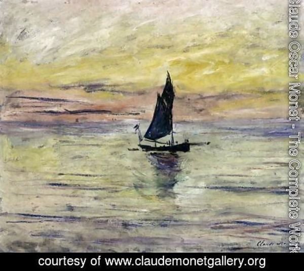 Claude Monet - Yacht, Effect of Evening