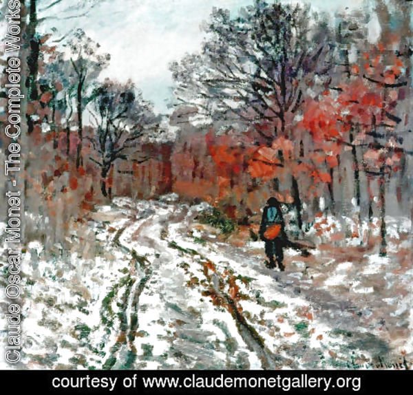 Path Through The Forest Snow Effect By Claude Oscar Monet Oil Painting Claudemonetgallery Org