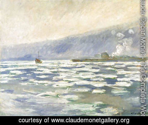 Claude Monet - Ice, Lock Port Villez