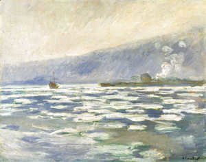 Claude Monet - Ice, Lock Port Villez