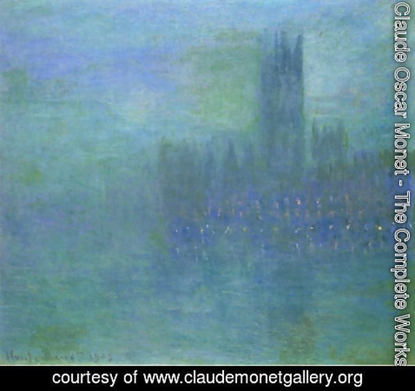 Claude Monet - Houses of Parlilament, Fog Effect