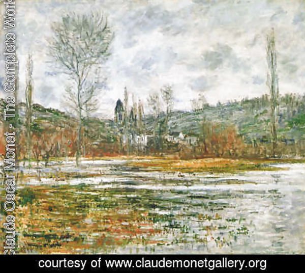 Claude Monet - Vetheuil, Prairie Inondee