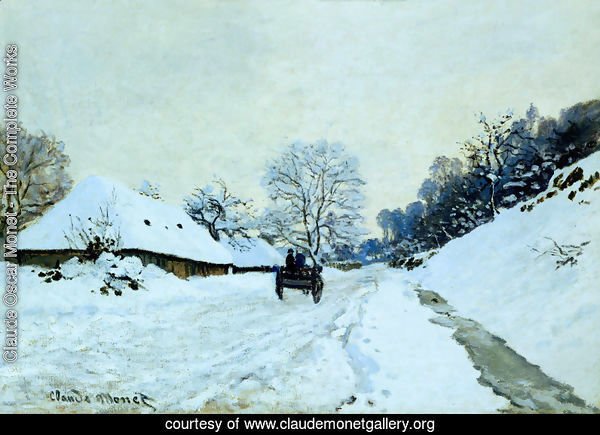 A Cart On The Snow Covered Road With Saint Simeon Farm