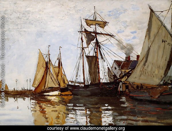 Boats In The Port Of Honfleur