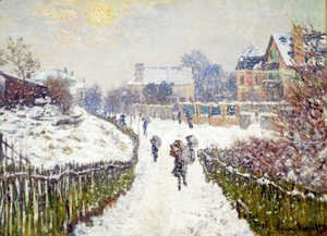 Claude Monet - Boulevard St Denis  Argenteuil  Snow Effect