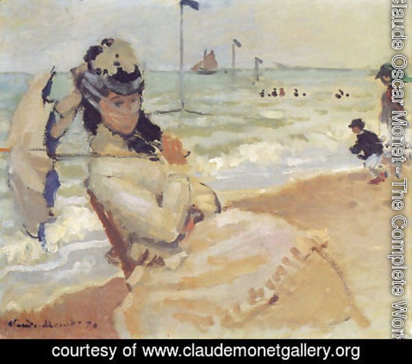 Claude Monet - Camille On The Beach At Trouville