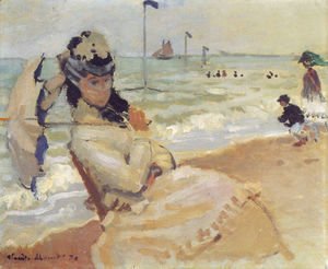 Claude Monet - Camille On The Beach At Trouville