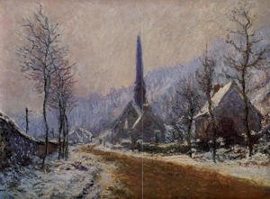 Claude Monet - Church At Jeufosse  Snowy Weather
