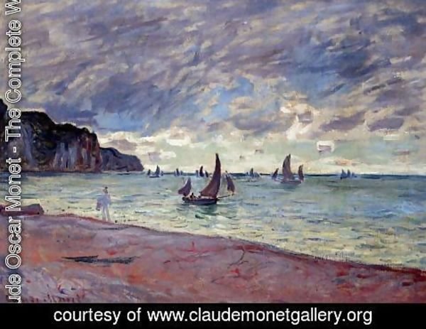 Claude Monet - Fishing Boats By The Beach And The Cliffs Of Pourville