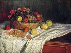 Claude Monet - Fruit Basket With Apples And Grapes