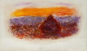 Claude Monet - Grainstack At Sunset2