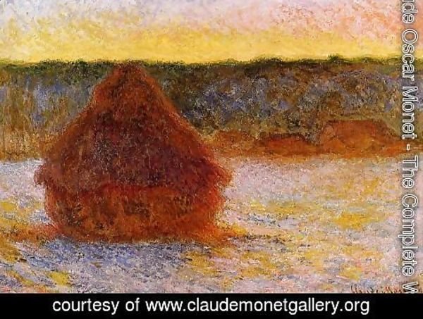 Claude Monet - Grainstack At Sunset  Winter