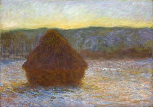 Claude Monet - Grainstack  Thaw  Sunset