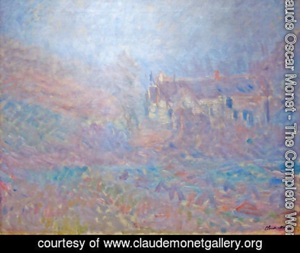 Claude Monet - Houses At Falaise In The Fog