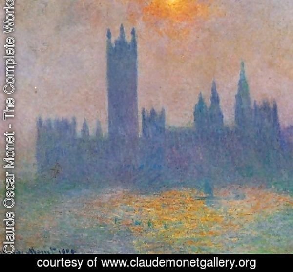 Claude Monet - Houses Of Parliament  Effect Of Sunlight In The Fog