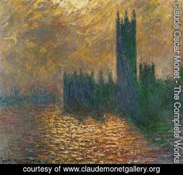 Claude Monet - Houses Of Parliament  Stormy Sky