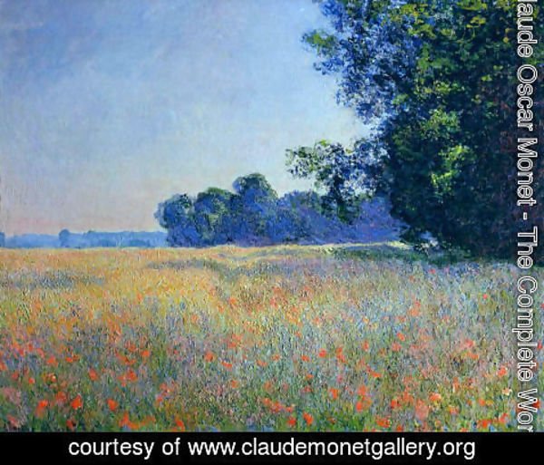 Claude Monet - Oat And Poppy Field  Giverny