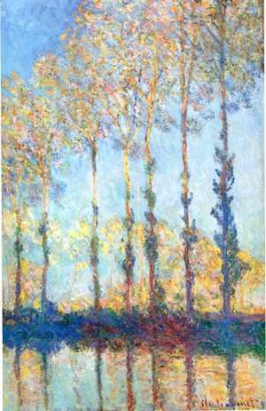 Claude Monet - Poplars  White And Yellow Effect