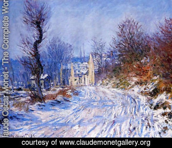 Claude Monet Road To Giverny In Winter Painting Reproduction