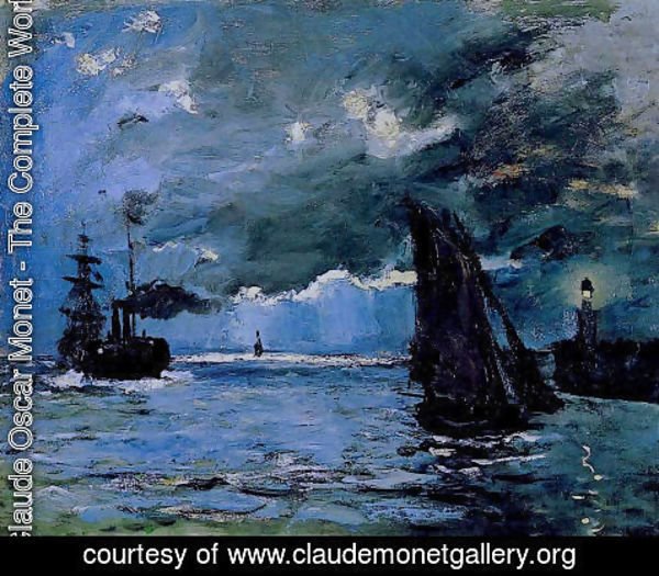Claude Monet - Seascape  Night Effect