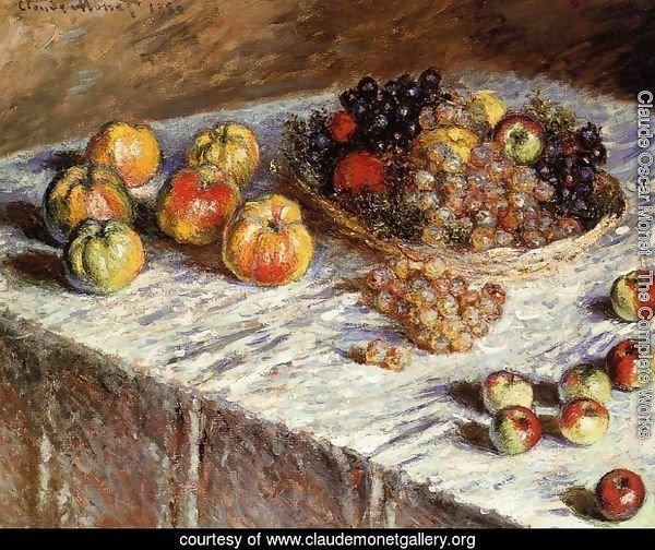 Still Life   Apples And Grapes