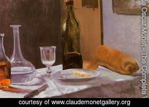 Claude Monet - Still Life With Bottle  Carafe  Bread And Wine