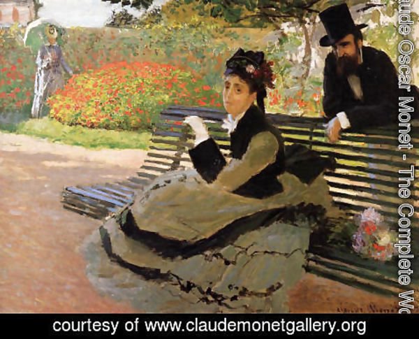Claude Monet - The Beach Aka Camille Monet On A Garden Bench