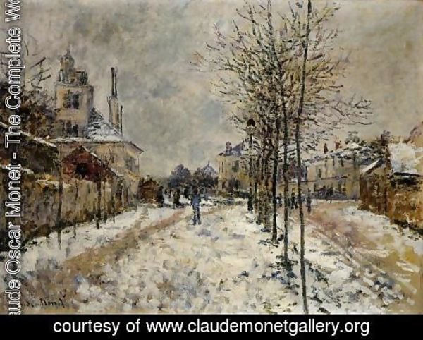 Claude Monet - The Boulevard De Pontoise At Argenteuil  Snow Effect