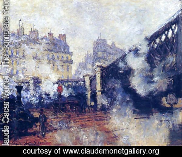 Claude Monet - The Pont De L Europe  Saint Lazare Station
