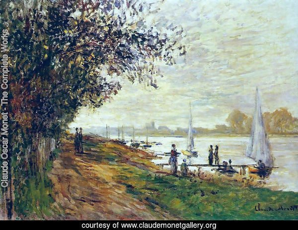 The Riverbank At Le Petit Gennevilliers  Sunset